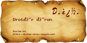 Drotár Áron névjegykártya